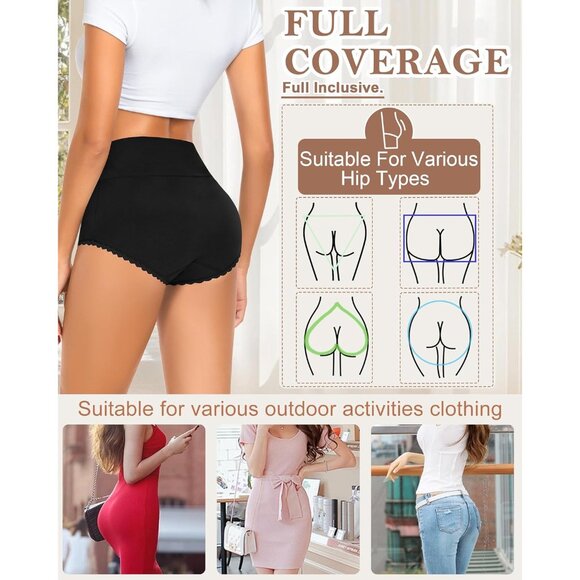 Women’s Cotton High Waisted Full Coverage Panties Pack Plus Size Soft Breathable - Picture 4 of 6